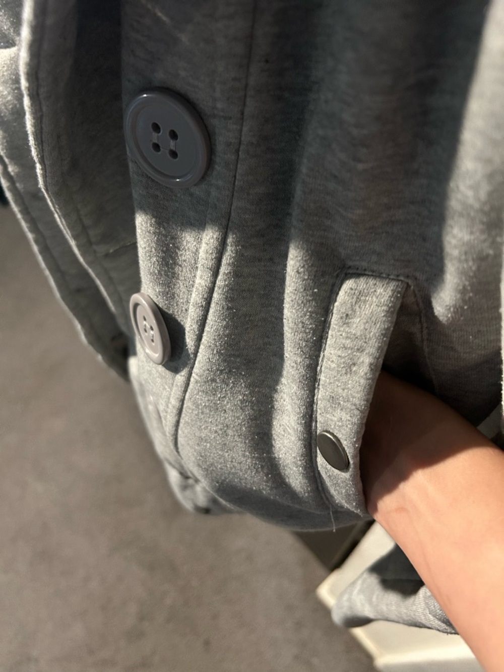 Women's Light Gray Teddy-Lined Jacket with Button Front NWOT - Picture 5 of 14